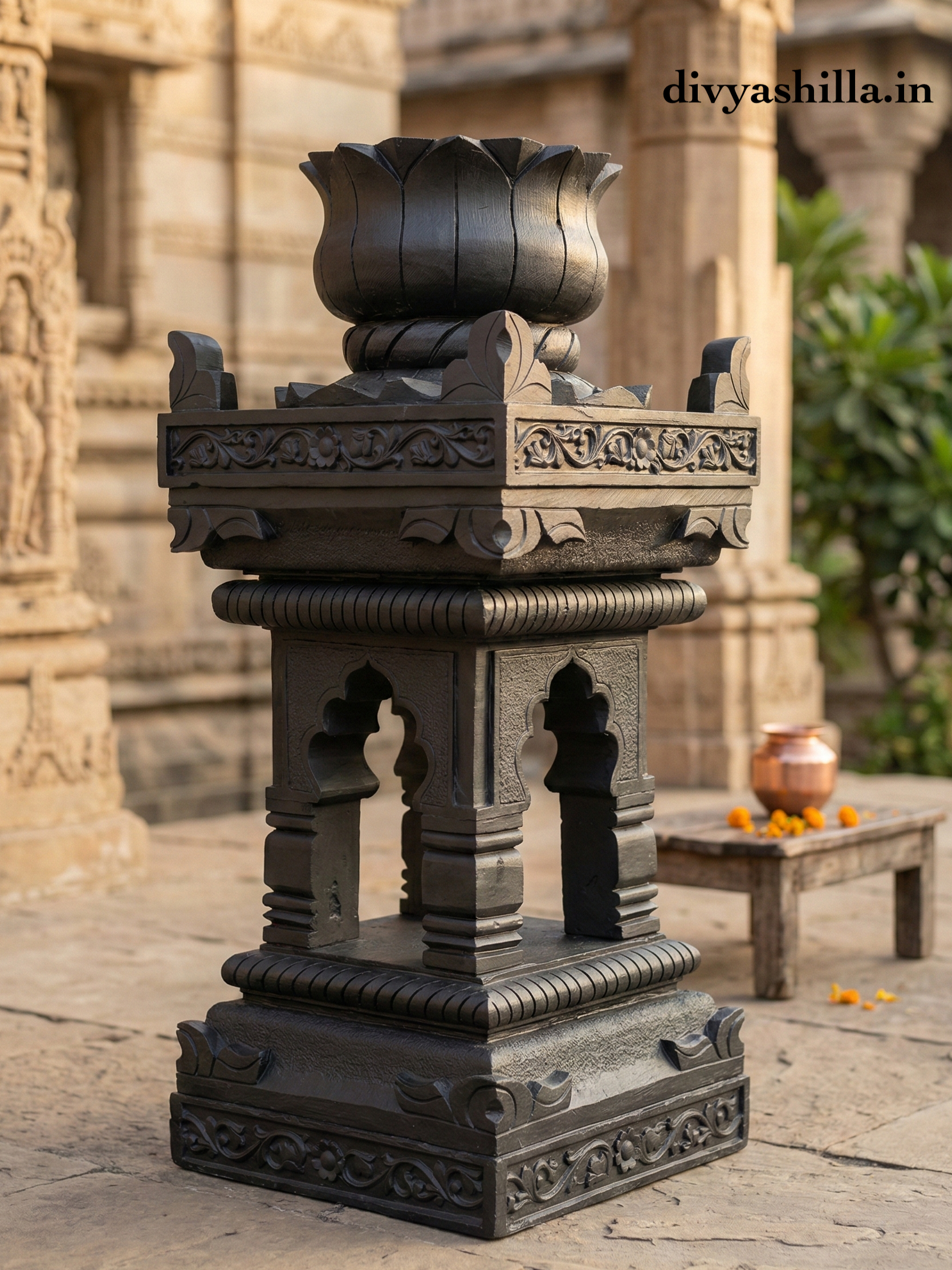 Classic Design black stone Tulsi Vrindavan