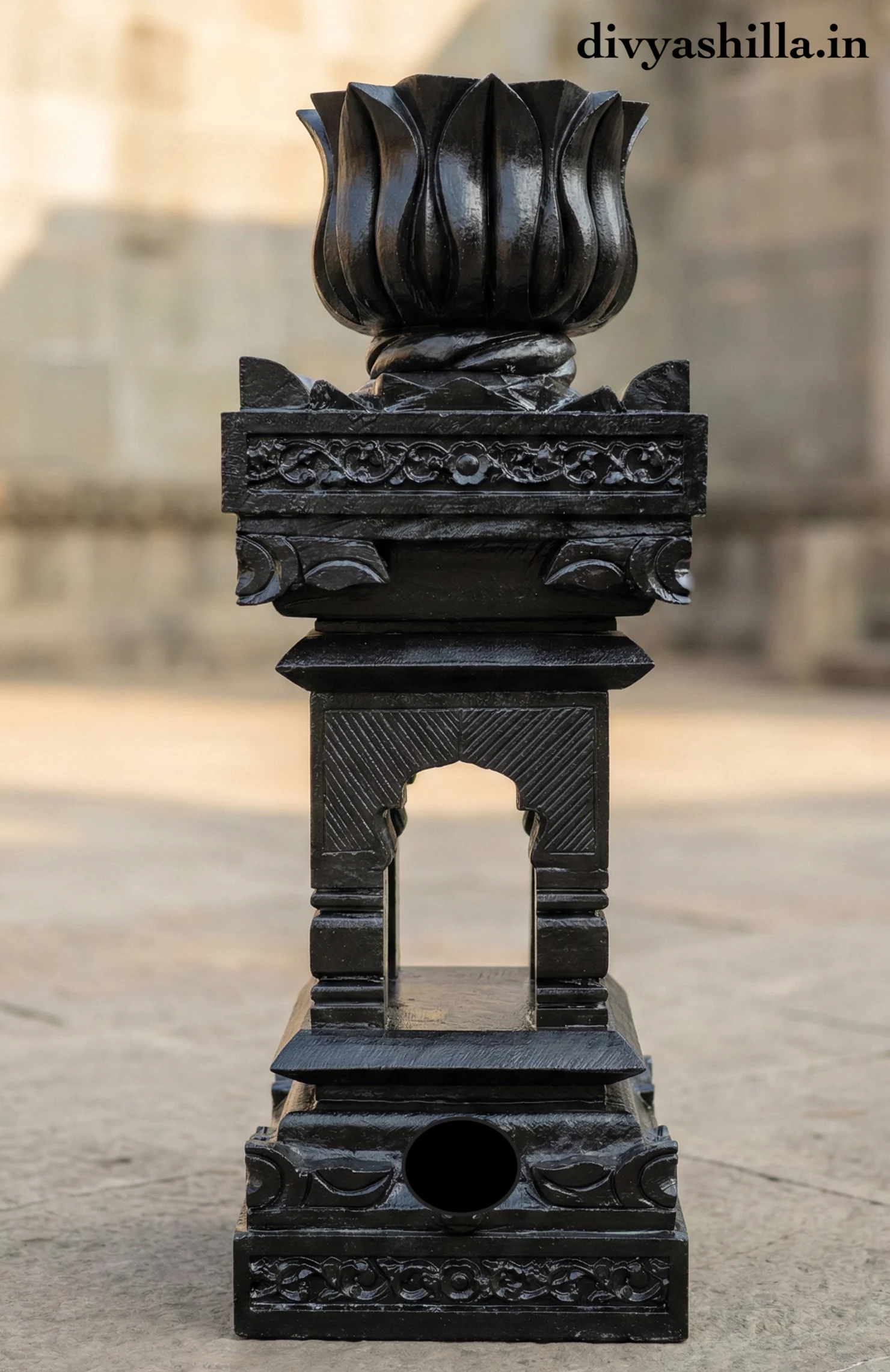 black stone Tulsi pot design