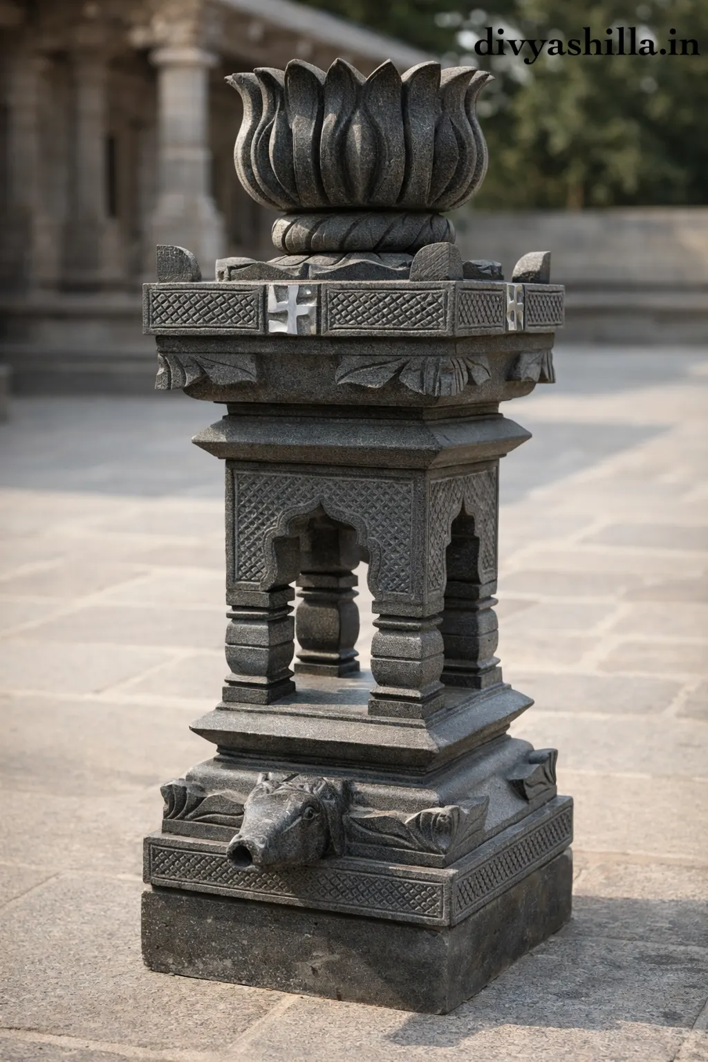 handcrafted black stone Tulsi Vrindavan