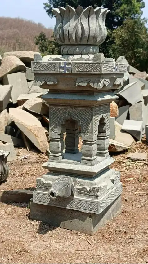 handcrafted black stone Tulsi Vrindavan