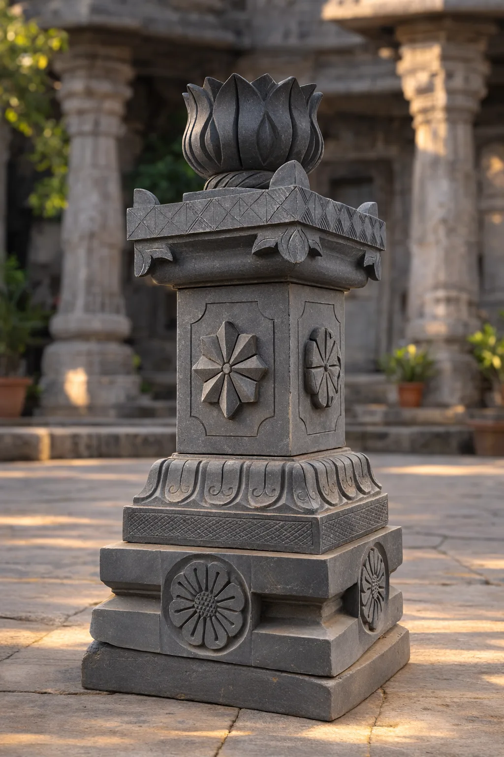 artisan carved Tulsi Vrindavan