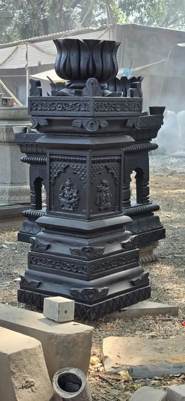 handcrafted black stone Tulsi Vrindavan