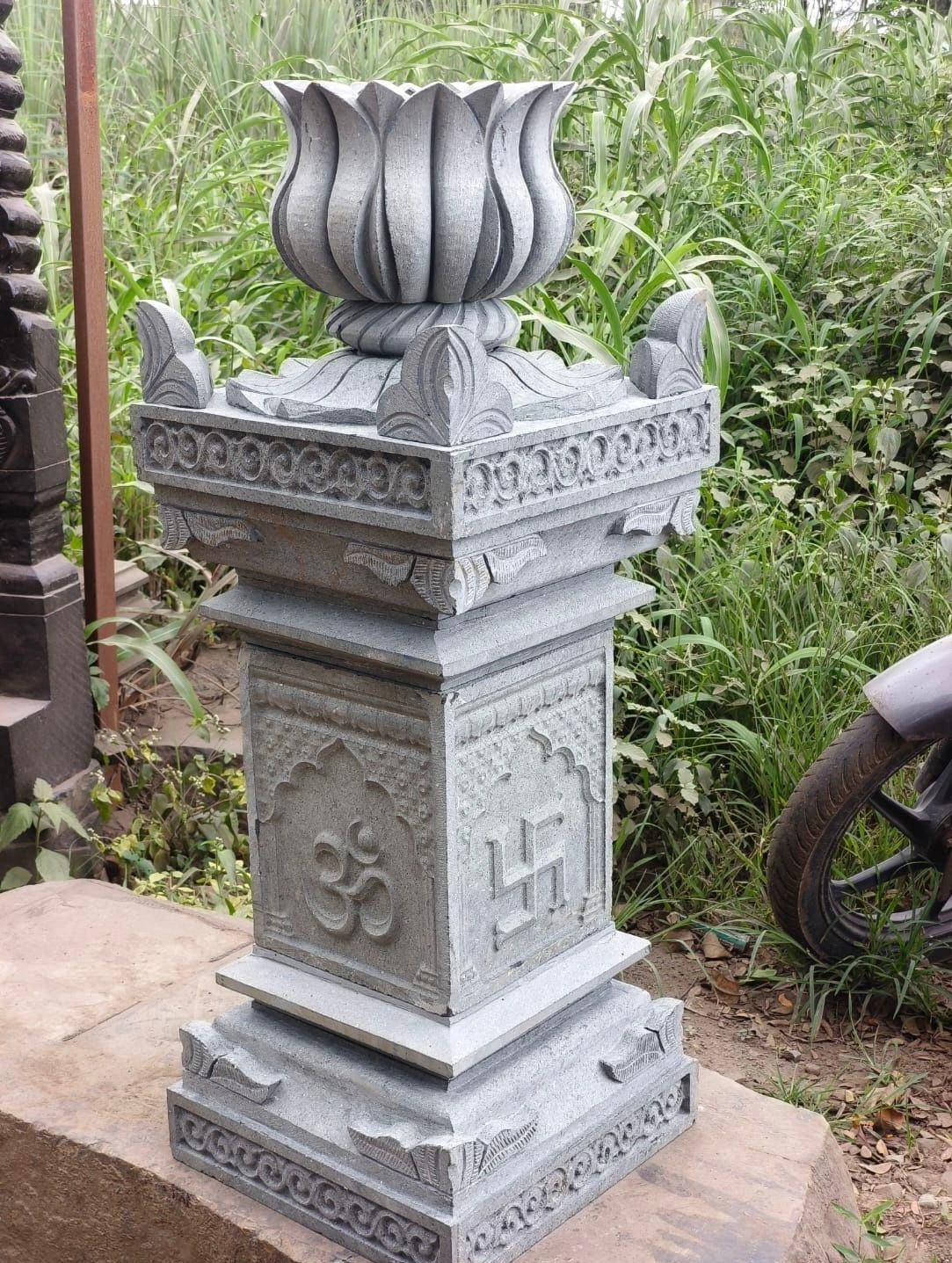 handcrafted black stone Tulsi Vrindavan