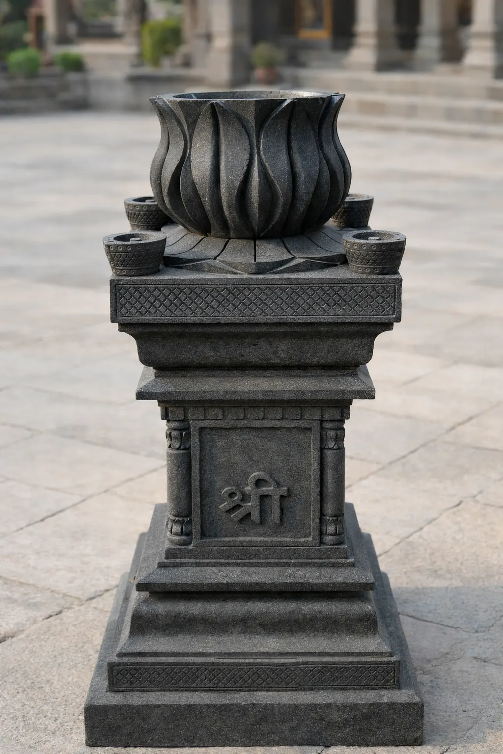 handcrafted black stone Tulsi Vrindavan