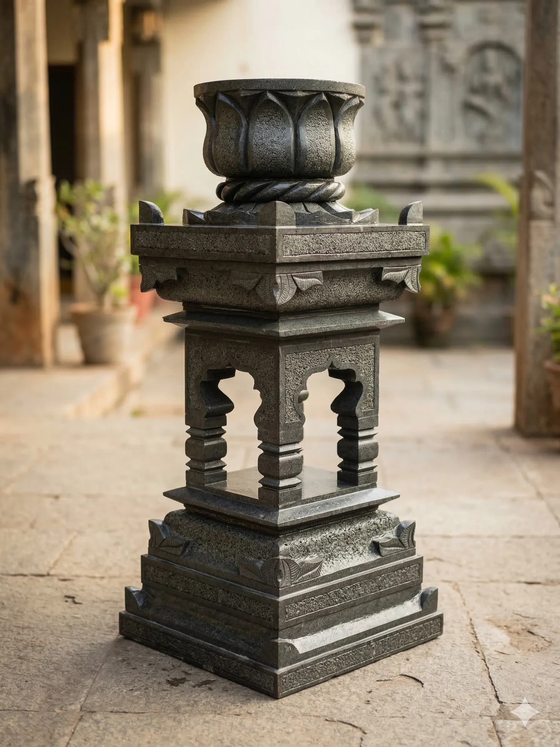 handcrafted black stone Tulsi Vrindavan