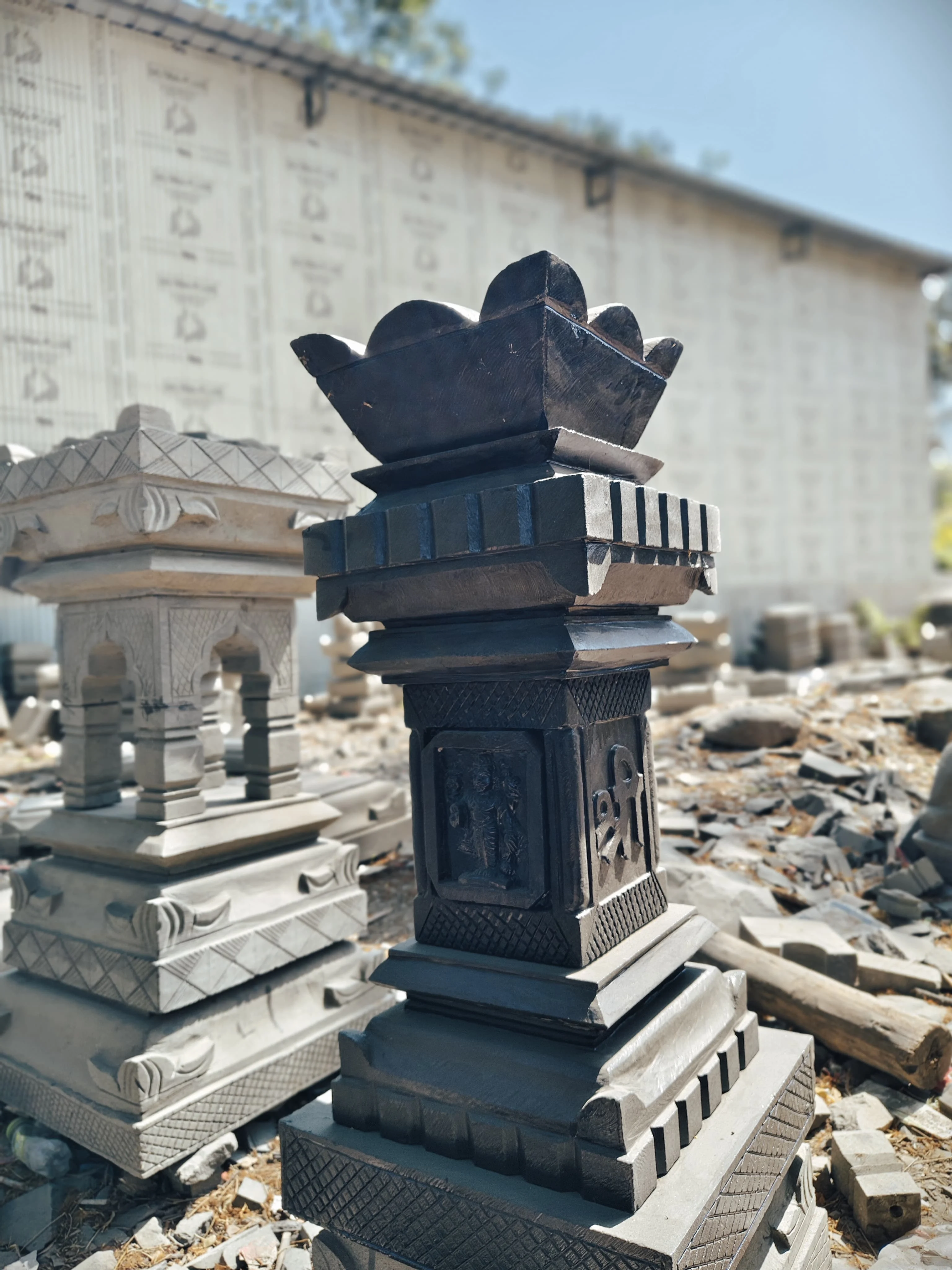 handcrafted black stone Tulsi Vrindavan