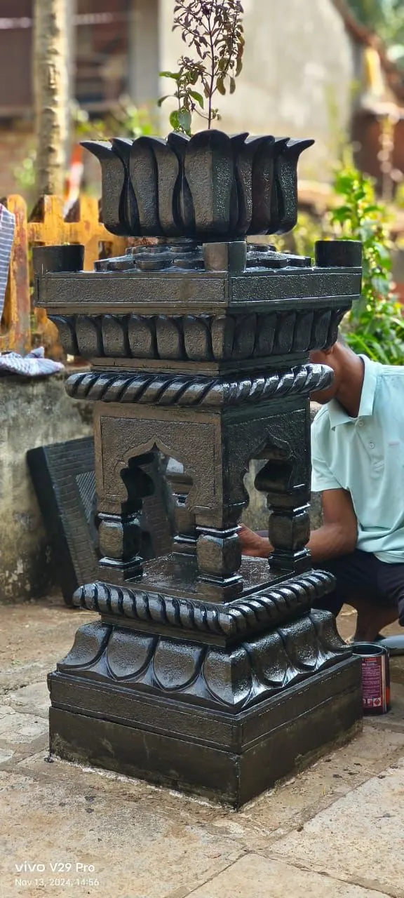 handcrafted black stone Tulsi Vrindavan