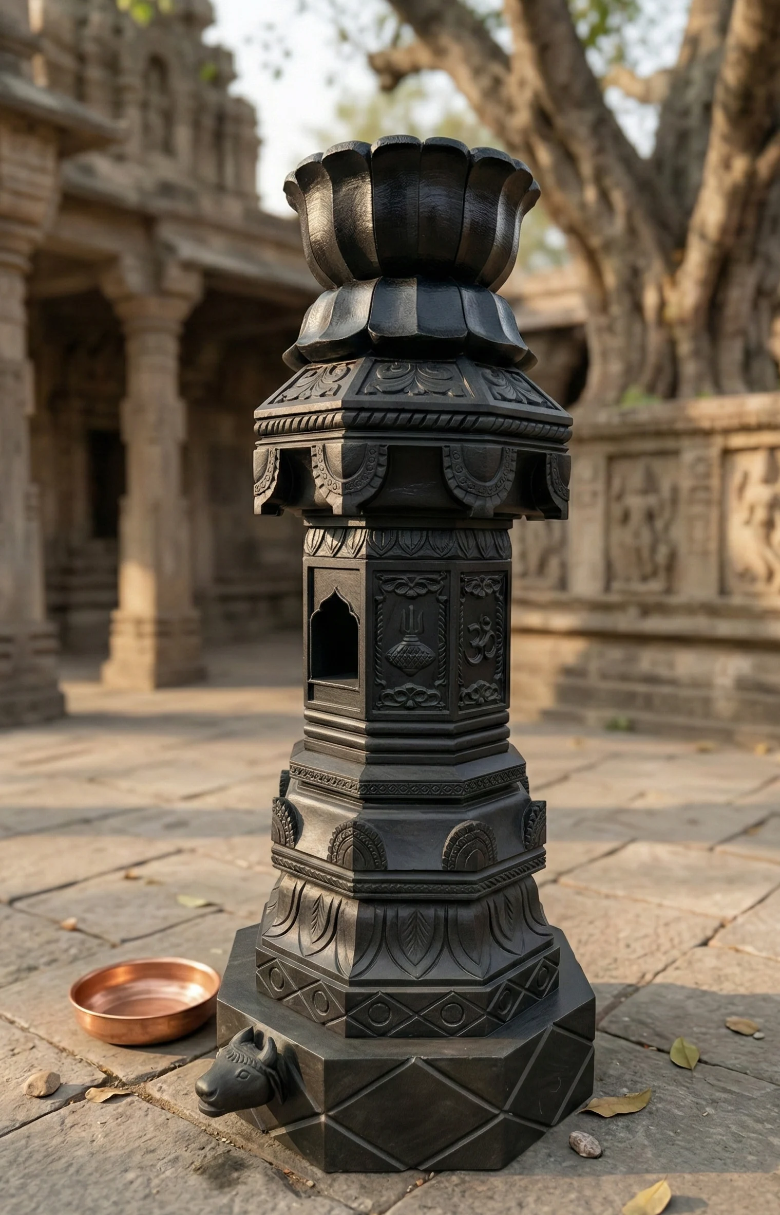 black stone Tulsi pot design