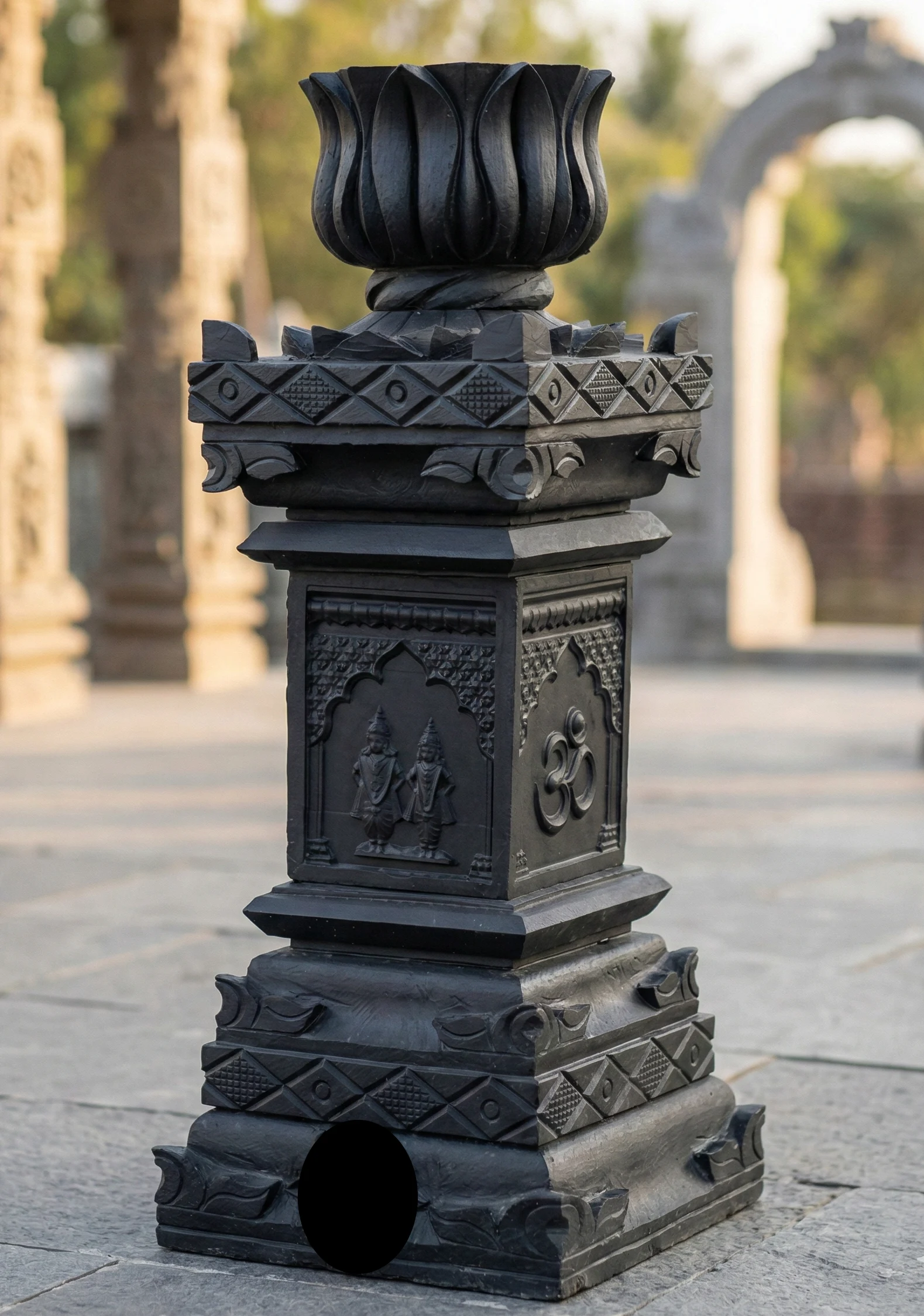 black stone Tulsi pot design